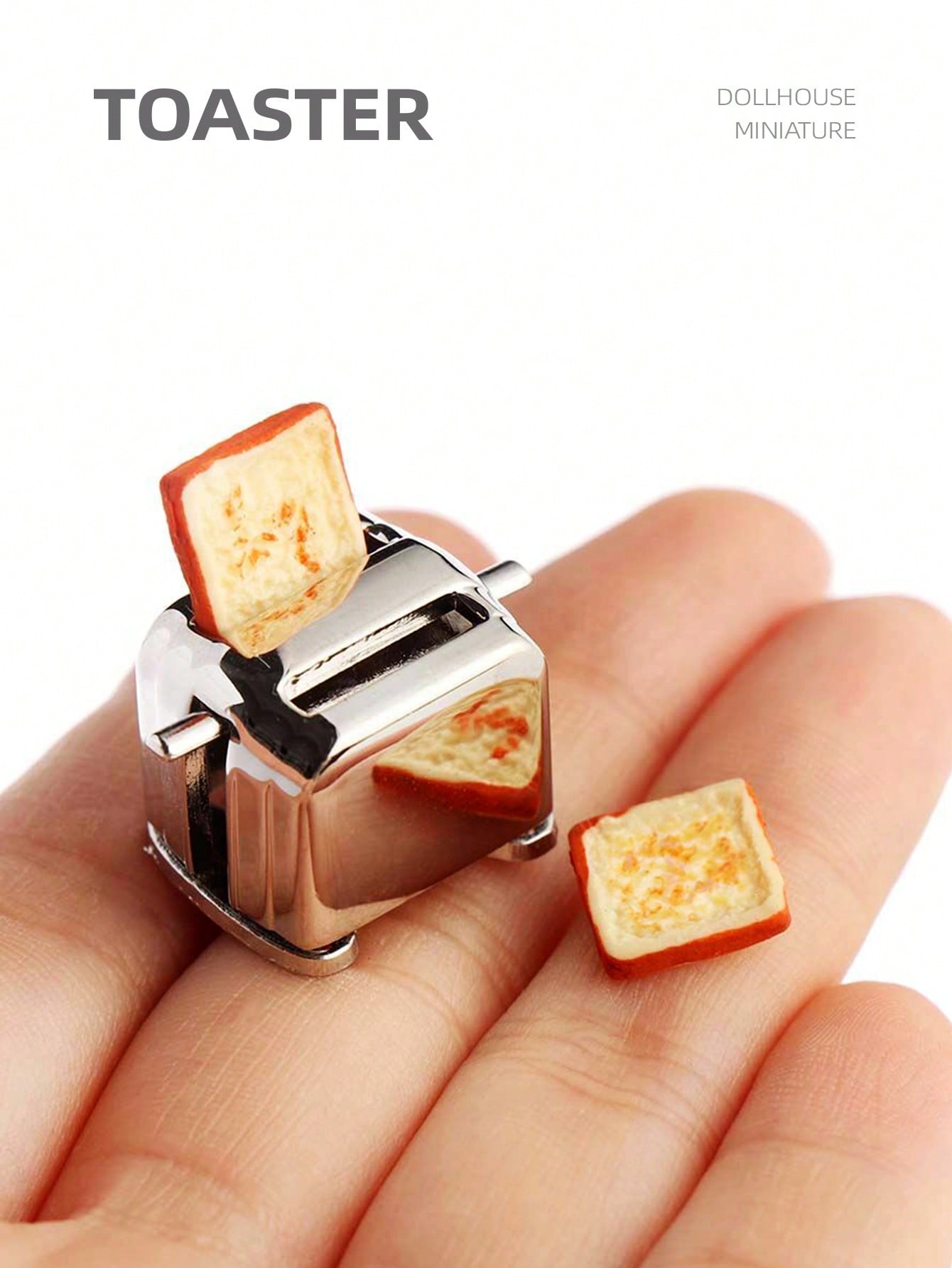 Home Improvement Kitchen - 1:12 Dollhouse Miniature Toaster, Mini Simulation