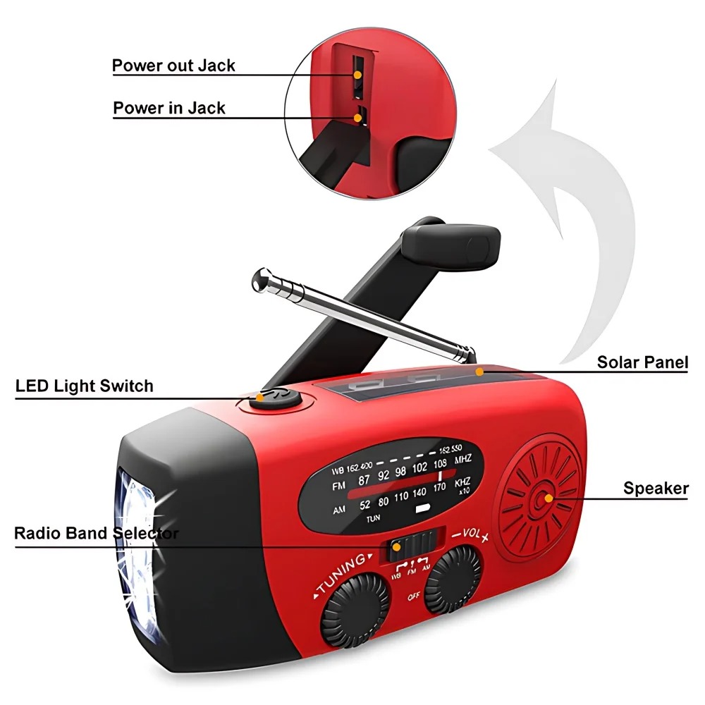 Portable Solar Hand Crank Emer - Home Improvement Show ulasan dan harga