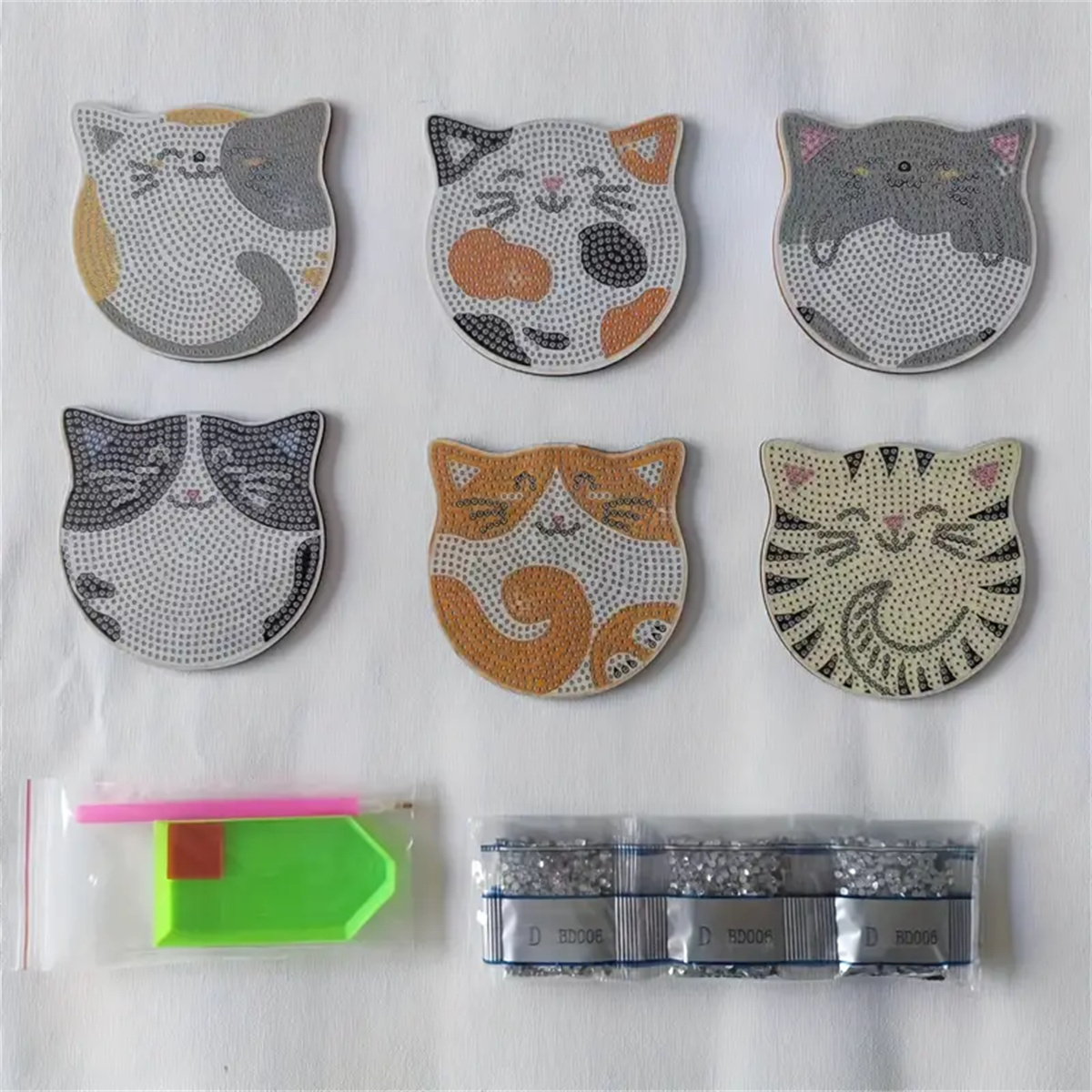 6 Pieces/set DIY Cat Rhineston - Home Improvement Kitchen ulasan dan harga